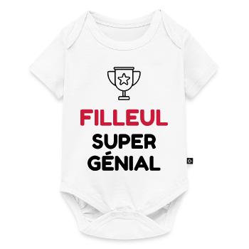 Filleul / Filleule / Parrain / Marraine / Bébé - Body à manches courtes Premium Bébé - blanc - Devant