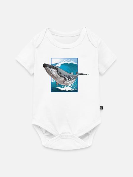 Buckelwal - Baby Premium Kurzarmbody - Weiß
