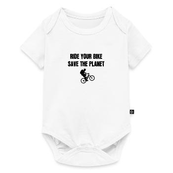 Faites du vélo, sauvez la planète - Body à manches courtes Premium Bébé - blanc - Devant