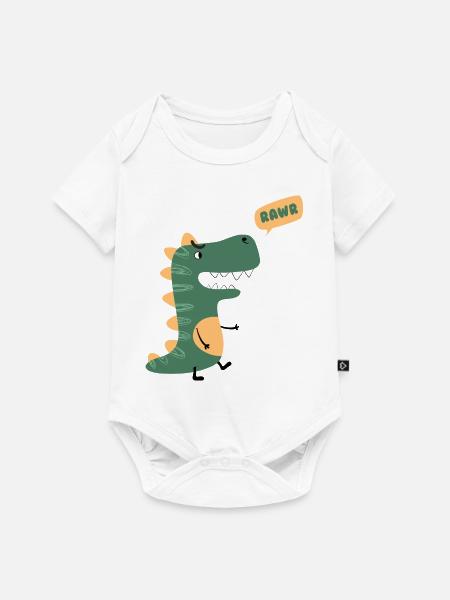 Dinosaurier - Baby Premium Kurzarmbody - Weiß