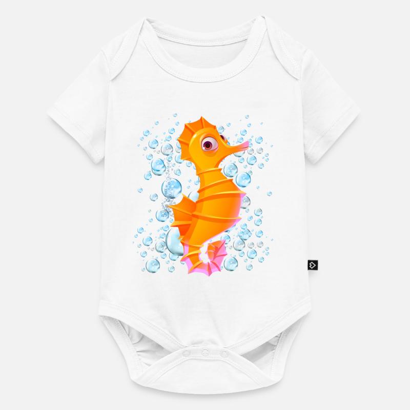 Seepferdchenblasen - Baby Premium Kurzarmbody - Weiß