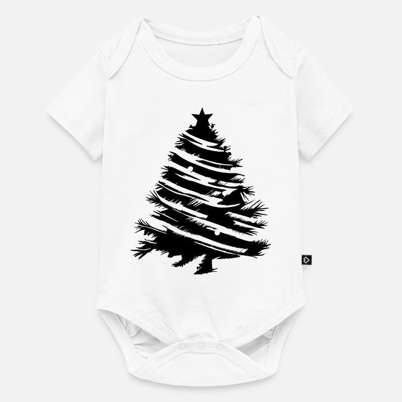 Christmas Tree Christmas Tree Winter Vector 20. - Premium kortermet body for barn - hvit