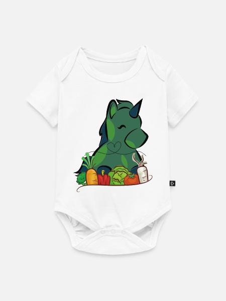 Veggie Einhorn - Baby Premium Kurzarmbody - Weiß