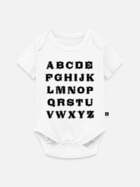 Alphabet - Baby Premium Kurzarmbody - Weiß