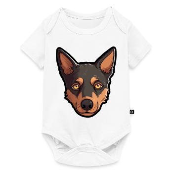 Australian Kelpie Charm Comic Cartoon Dog Magic - Baby Premium short-sleeve bodysuit - white - Front