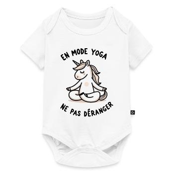 Licorne Yogi Cool - En Mode Yoga Méditation - Body à manches courtes Premium Bébé - blanc - Devant