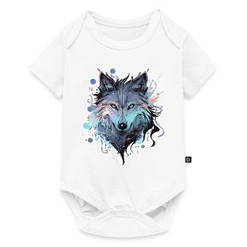 Loup loup tête mystique Nature sauvage sauvage Art - Body à manches courtes Premium Bébé - blanc - Devant