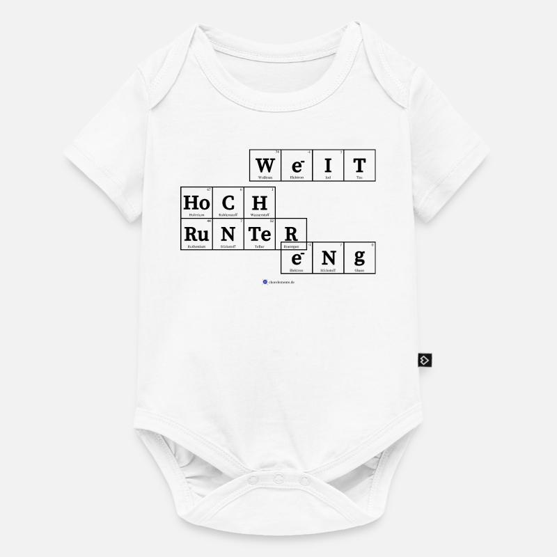 hoch weit - runter eng (helle Stoffe) - Baby Premium Kurzarmbody - Weiß