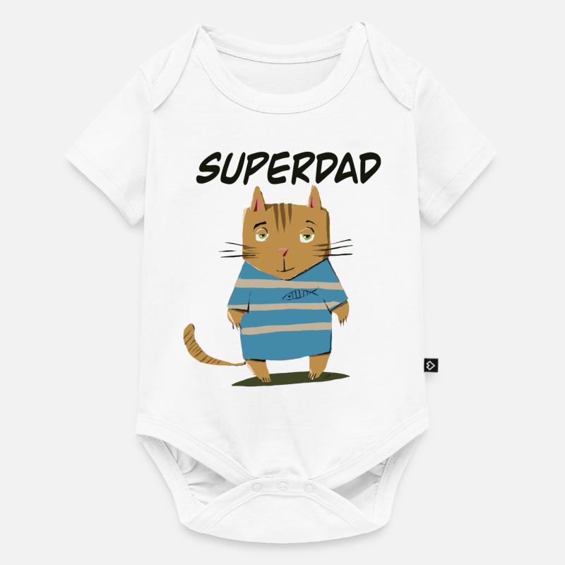 Superpapa - Body à manches courtes Premium Bébé - blanc