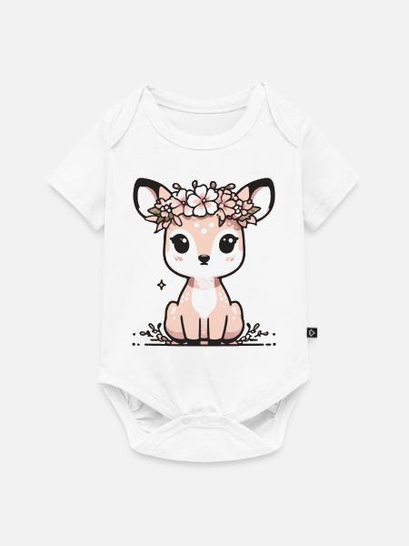 süßes Reh - Baby Premium Kurzarmbody - Weiß