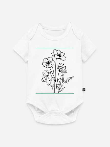 Blumenstrauß - Baby Premium Kurzarmbody - Weiß
