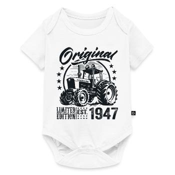 Original 1947 Birthday 1947 Farmer Tractor - Baby Premium short-sleeve bodysuit - white - Front