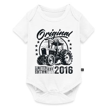Original 2016 Anniversaire 2016 Fermier Tracteur - Body à manches courtes Premium Bébé - blanc - Devant