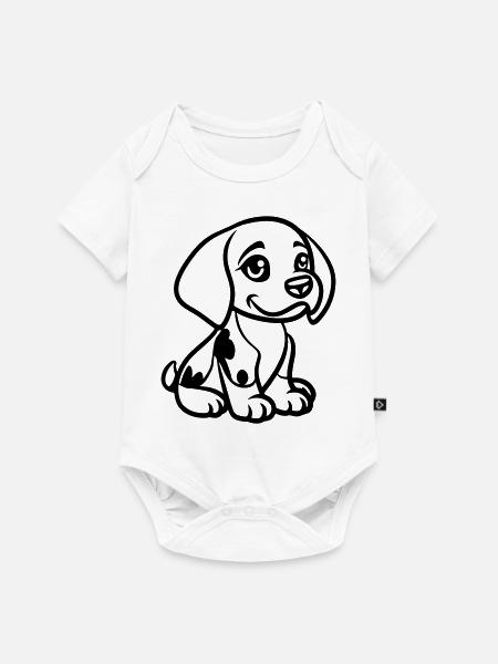 hund tier comic - Baby Premium Kurzarmbody - Weiß