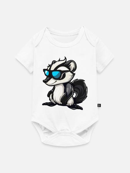Stinktier Comic Cool - Baby Premium Kurzarmbody - Weiß