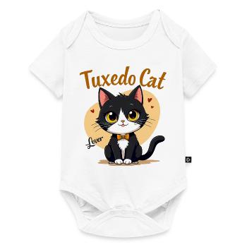 Tuxedo Cat Lover - Cadeau gratuit - Body à manches courtes Premium Bébé - blanc - Devant