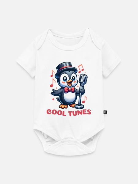 Pinguin-Jazz-Sängerin - Baby Premium Kurzarmbody - Weiß