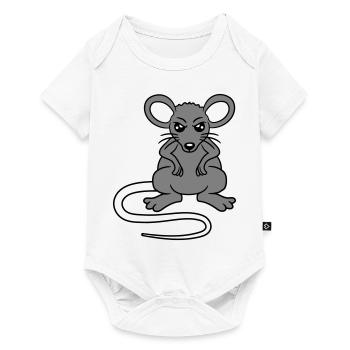 Souris a l’air en colère en colère frustré en colère agressif - Body à manches courtes Premium Bébé - blanc - Devant