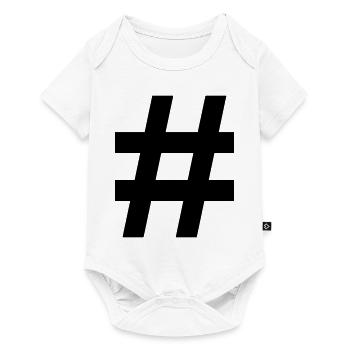 raute hashtag # - Baby Premium Kurzarmbody - Weiß - Vorne