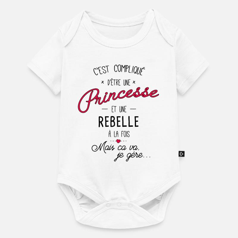 Princesse et rebelle - Body à manches courtes Premium Bébé - blanc