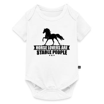 Horse lovers are stable people - Baby Premium Kurzarmbody - Weiß - Vorne