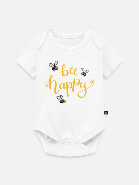 bee happy - Baby Premium short-sleeve bodysuit - white