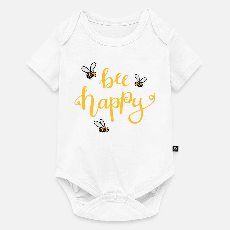 bee happy - Baby Premium Kurzarmbody - Weiß