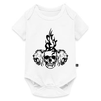 tete mort dead skull tribal lion - Body à manches courtes Premium Bébé - blanc - Devant