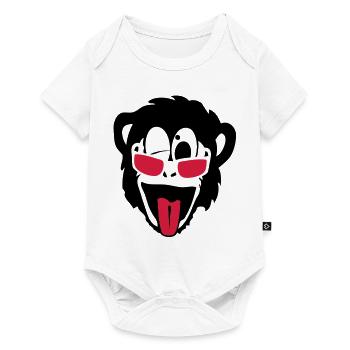 monkey gorilla monkey head bezel glass2 - Baby Premium short-sleeve bodysuit - white - Front