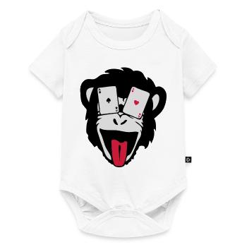 Affe Gorilla Affe Poker tete5 - Baby Premium Kurzarmbody - Weiß - Vorne