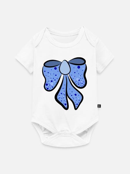 schöne blaue Schleife , Geschenkidee - Baby Premium Kurzarmbody - Weiß