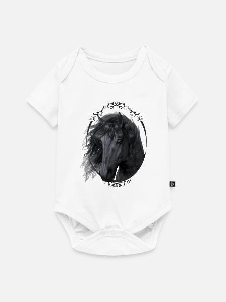 Black Beauty - Baby Premium Kurzarmbody - Weiß
