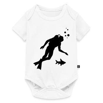 Taucher Silhouette - Baby Premium Kurzarmbody - Weiß - Vorne