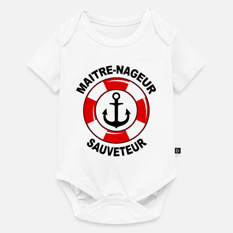 maitre nageur 01 - Body à manches courtes Premium Bébé - blanc