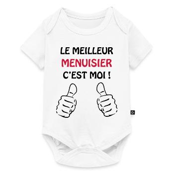 Menuisier / Menuiserie / Bois / Charpentier - Body à manches courtes Premium Bébé - blanc - Devant