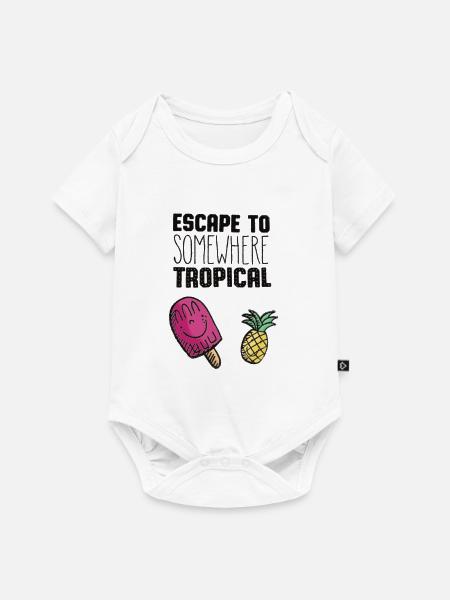 Flucht nach Tropical - Baby Premium Kurzarmbody - Weiß
