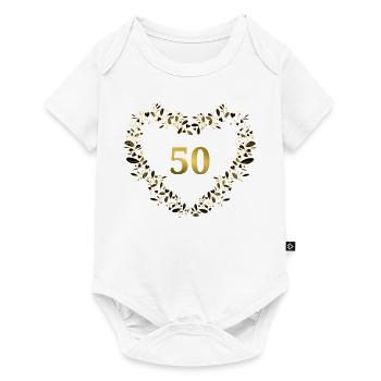 50th anniversary, birthday or anniversary - heart - Baby Premium short-sleeve bodysuit - white - Front