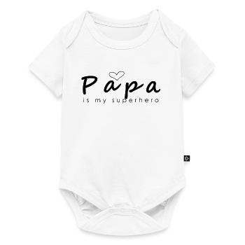Papa est mon super-héros - Body à manches courtes Premium Bébé - blanc - Devant