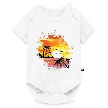 SUNSET, vacation, beach, sunset, sun - Baby Premium short-sleeve bodysuit - white - Front