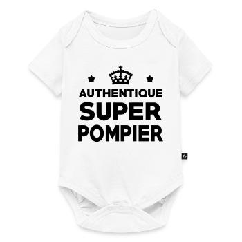 Authentique Super Pompier - Body à manches courtes Premium Bébé - blanc - Devant