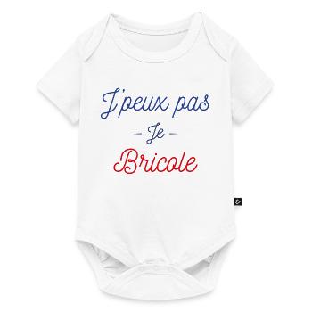 J peux pas je bricole idée cadeau humour bricolage - Body à manches courtes Premium Bébé - blanc - Devant