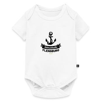 Heimathafen Flensburg - Baby Premium Kurzarmbody - Weiß - Vorne