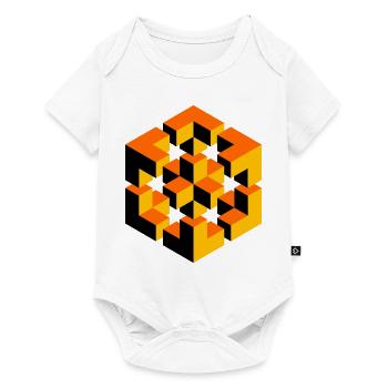 personnage impossible Escher cube magique géométrie - Body à manches courtes Premium Bébé - blanc - Devant