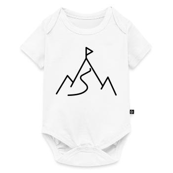 Montagne chemin drapeau symbole - Body à manches courtes Premium Bébé - blanc - Devant
