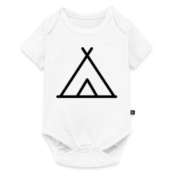 Symbol Tente Camping - Body à manches courtes Premium Bébé - blanc - Devant