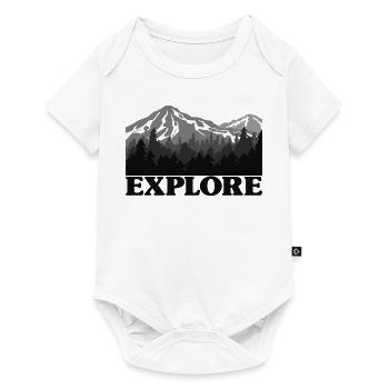 Explorez les cadeaux de plein air de camping et de randonnée en montagne - Body à manches courtes Premium Bébé - blanc - Devant