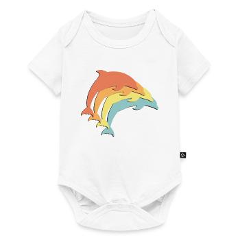 Delfin - Baby Premium Kurzarmbody - Weiß - Vorne