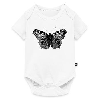 Tagpfauenauge Schmetterling Pfauenauge - Baby Premium Kurzarmbody - Weiß - Vorne