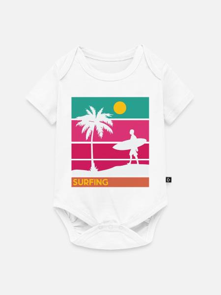 Surfing Surfboard Surfer Geschenksidee - Baby Premium Kurzarmbody - Weiß