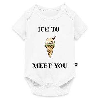 De la glace pour vous rencontrer une idée de cadeau de crème glacée sucrée - Body à manches courtes Premium Bébé - blanc - Devant